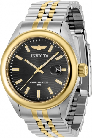 Invicta 38430 Aviator Quartz Reloj con esfera negra de 3 manecillas IW-06